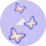 00s Cute Butterfly Poster On Purple Sticker