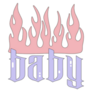 00s Theme Baby Flame Lettering Sticker