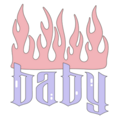 00s Theme Baby Flame Lettering Sticker