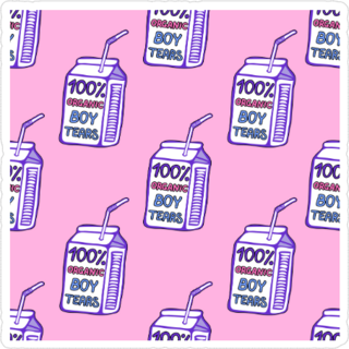 100% Organic Boy Tears Sticker