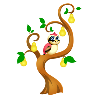 12 Days Of Christmas Cartoon Partridge Sticker