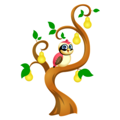 12 Days Of Christmas Cartoon Partridge Sticker