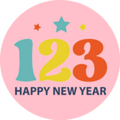 123 Happy New Year New Year Sayings Sticker 