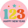 123 Happy New Year New Year Sayings Sticker 