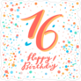 16th Happy Birthday Confetti Sticker