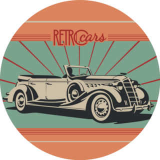 1920s Car Advertising Poster Sticker