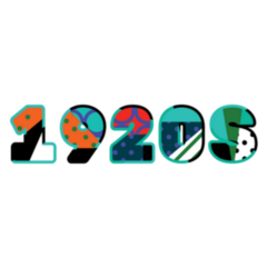 1920s Colorful Abstract Typography Sticker