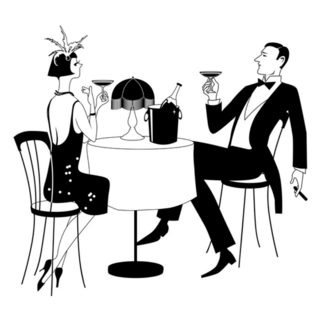 1920s Couple Having Champagne In A Nightclub Sticker