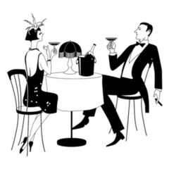 1920s Couple Having Champagne In A Nightclub Sticker