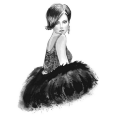 1920s Fashion Woman  In Black And White Sticker
