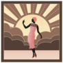 1920s Flapper Girl Art Deco Themed Background Sticker