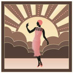 1920s Flapper Girl Art Deco Themed Background Sticker
