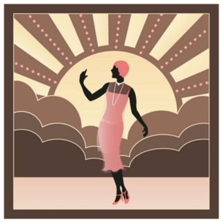 1920s Flapper Girl Art Deco Themed Background Sticker