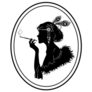 1920s Flapper Girl With A Slim Cigarette Oval Sticker