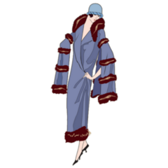 1920s Vintage Pretty Fashion Girl Sticker