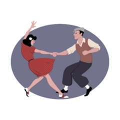 1940s Style Dancing Sticker