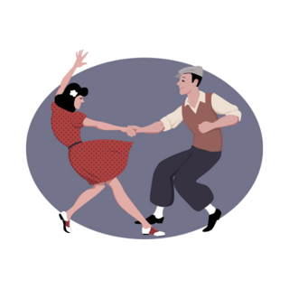 1940s Style Dancing Sticker