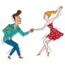 1950s Couple Dancing RocknRoll Sticker