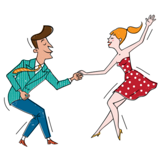 1950s Couple Dancing RocknRoll Sticker