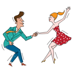1950s Couple Dancing RocknRoll Sticker