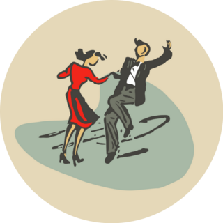 1950s Couple Dancing Rocknroll Sticker