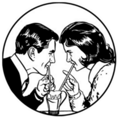 1950s Couple Sharing A Soda Sticker