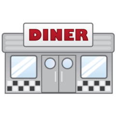 1950s Diner Restaurant With Large Sign Sticker