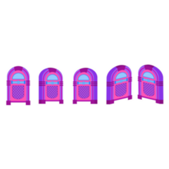 1950s Old Jukebox Music Players Illustration Sticker 