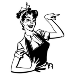 1950s Pointing Housewife Retro Sticker