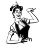 1950s Pointing Housewife Retro Sticker