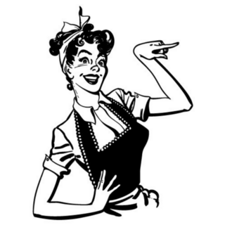 1950s Pointing Housewife Retro Sticker