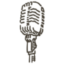 1950s Retro Microphone Drawing Sticker