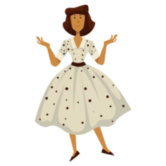 1950s Style, Woman In Polkadot Dress Sticker