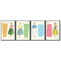 1950s Women Fashion Style Illustrations Sticker