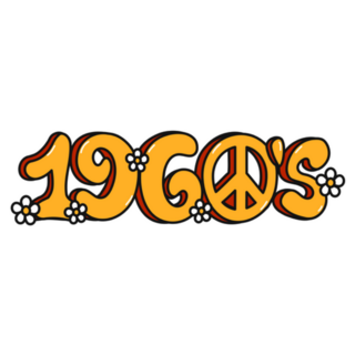 1960s Vintage Peace Doodle Lettering Sticker