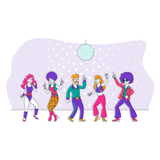 1970s Disco Group Dancing Sticker