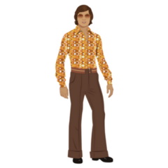 1970s Male Fashion Illustration Sticker