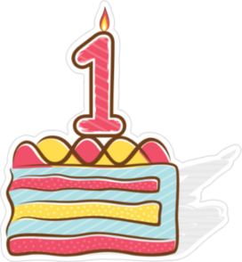1st Birthday Cake Sticker