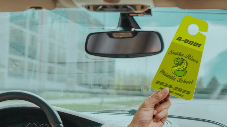 2 Color Middle School Parking Permit Hang Tag C