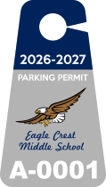 2 Color Middle School Parking Permit Hang Tag