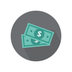 2 Dollar Bills Circle Icon Sticker