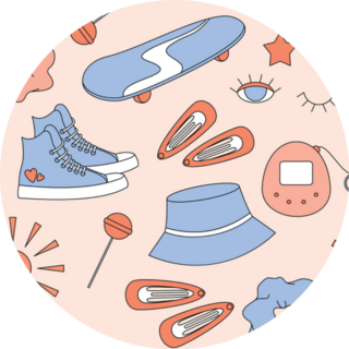 2000s Pattern With Pastel Colors Sticker