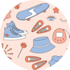 2000s Pattern With Pastel Colors Sticker