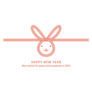 2023 New Year Card Rabbit Face Sticker