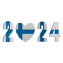2024 Finland Heart Lettering Sticker