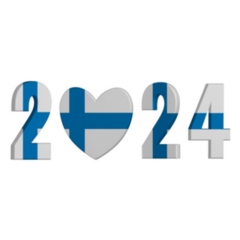 2024 Finland Heart Lettering Sticker 