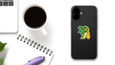 2024 Jamaica Flag Illustration Sticker on a Phone (New) example