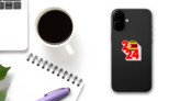 2024 Zimbabwe Flag Sticker on a Phone (New) example