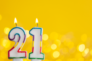 21 Birthday Candle Sticker
