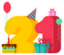 21 Year Birthday Festive Sticker